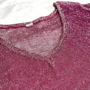 Chan Luu see through purple shimmer sweater.